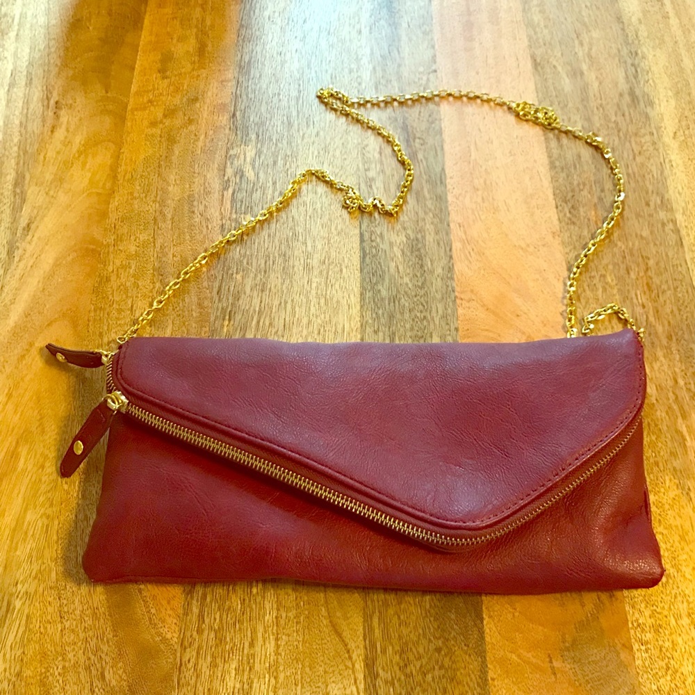 Burgundy cross body bag